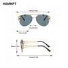 KAMMPT Vintage Rimless Sunglasses Men Women Trendy Aviator Gradient Shades Sun Glasses Fashion New Double Bridge UV400 Eyewear