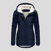 Winter Hooded Jacket Solid Color Warm Buckle Zip-up Fleece Jacket With Pockets Women's Casual Jacket
