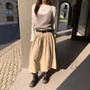 Fashionable Relaxed A-line Skirt Draping High-end Mid-length Pleated Skirt