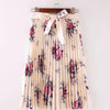 New Arrival Printed Bow-Knot Pleated Skirt Midi Skirt