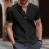 Men's Retro Cotton And Linen Casual Button Short Sleeves