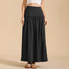 Womens Cotton Pocketed Skirt High-Waisted Elasticated Back Long Dress