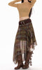 Green Chiffon Plaid Irregular Midi Skirt For Women