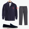 Sweater Loose Zip Pullover Knitting Sweater Coat Men
