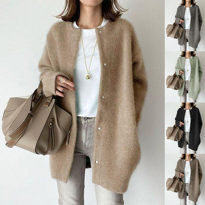 Ins Single Breasted Cardigans Fashion Solid Color Knitted Jacket Women's Autumn Spring Clothing