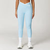 Nude Feel Skinny Yoga Pants Cross High Waist Contrast Color Women