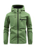 Men's Fashion Casual Hooded Solid Color Multi-pocket Work Pants Outdoor Coat