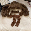 Korean-style Sweet And Cute White Plush Hat With Bunny Ears