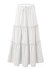 Womens High-waisted Elastic-waist Long Skirt With Pockets
