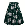 Black Floral Print Midi Skirt With Flower Pattern
