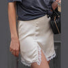 Summer SatinFlattering High Waisted Lace A Line Skirt