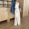 Irregularly Slit Double-Layer Gauze Relaxed-Fit Fishtail Skirt