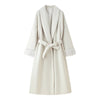 Autumn And Winter Lacing Cuff Woolen Coat