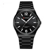 Men's Simple Waterproof Quartz Wristwatch With Steel Band Business Style