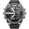 Bold Dual-Time Black Outdoor Sports Watch