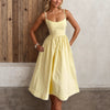 Lady Temperament Commute Low-cut Slim Fit Waist Trimming Spaghetti Straps Dress