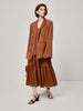 Brown Retro Spaghetti Straps Vest Double Breasted Suit Coat Set