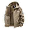 Men's Loose Casual Hooded And Velvet Printed Jacket