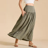 Womens Cotton Pocketed Skirt High-Waisted Elasticated Back Long Dress