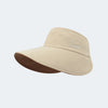 Solid-color Simple Double-sided Wide-brimmed Hat With Empty Crown, Light And Fresh Outdoor Wrap-around Style Large Brim, With Storage Function For Sun Protection.