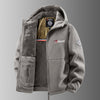Men's Loose Casual Hooded And Velvet Printed Jacket