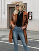 Winter Korean Style Slim Mid-length Double Breasted Turn-down Collar Coat