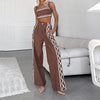 Women's Sexy Crop-top Spaghetti-strap Trousers Two-piece Suit