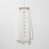 Womens High-Waisted White Pleated Fashionable Versatile Slimming Skirt
