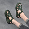 Leather Hollow Woven High Heel Platform Hollow Toe-toe Trifle Roman Sandals