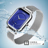 Fashionable Mens Square Business Quartz Student Mens Mesh-Strap Waterproof Calendar Watch