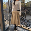 Fashionable Relaxed A-line Skirt Draping High-end Mid-length Pleated Skirt