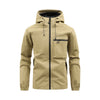 Men's Fashion Casual Hooded Solid Color Multi-pocket Work Pants Outdoor Coat
