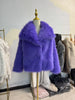 Women's Pure Color Versatile Faux Fur Collar Long Sleeve Coat Plus Size Outerwear