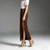 Slimming Pleated Slit Chic Bodycon Skirt