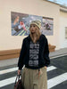 Letter Print Loose Couple Hooded Sweater Coat