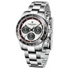 Berjani Quartz Watch Men's Chronograph Stainless Steel
