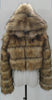Short Hood Fox Fur Women's Long Sleeve Stitching Coat