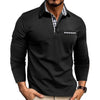 Casual Plaid Splicing Lapel Polo Shirt Fashion Solid Color Long Sleeve Top Men's Clothing