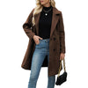 Winter Korean Style Slim Mid-length Double Breasted Turn-down Collar Coat
