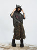 Dark Little Devil Worn Looking Washed-out Hooded T-shirt Black