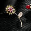 Super Shining Zircon Inlaid Jacket Cardigan Sun Flower Brooch