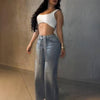 Womens Loose Slimming Straight-leg High-waisted Pants
