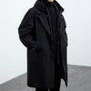 Coat Coat Men's False Two Pieces Hooded Mid-length Trench Coat