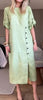 Round Neck Short Sleeve Button Split Mid-length Casual Dress