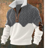 Men's Zipper Casual Suede Collar Digital Print Long Sleeve Top