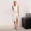 Summer Midi Skirt With Side Slit And Buttons Versatile Style
