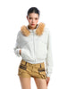 Rivet Detachable Fur Collar Stand Collar Sweater