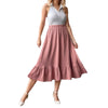 High Waisted Layered Pleated Midi Skirt