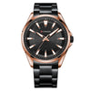 Waterproof Round Mens Simple Steel-Strap Watch