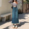 Versatile Tummy-Control Outerwear Pear-Shaped Denim Skirt